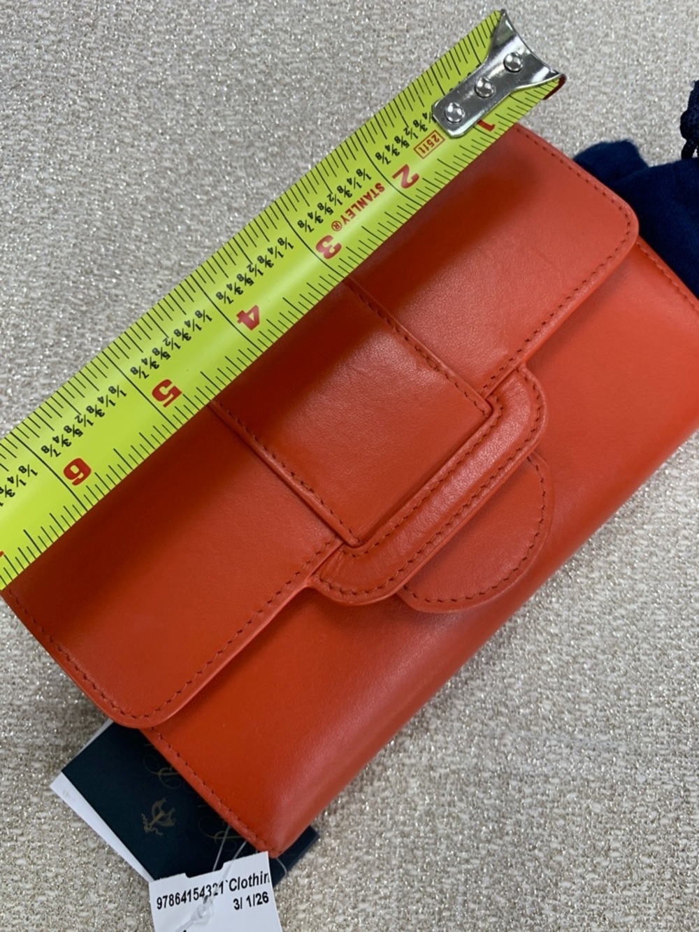 Brooks Brothers Orange Leather Flap Wallet - Picture 7 of 9